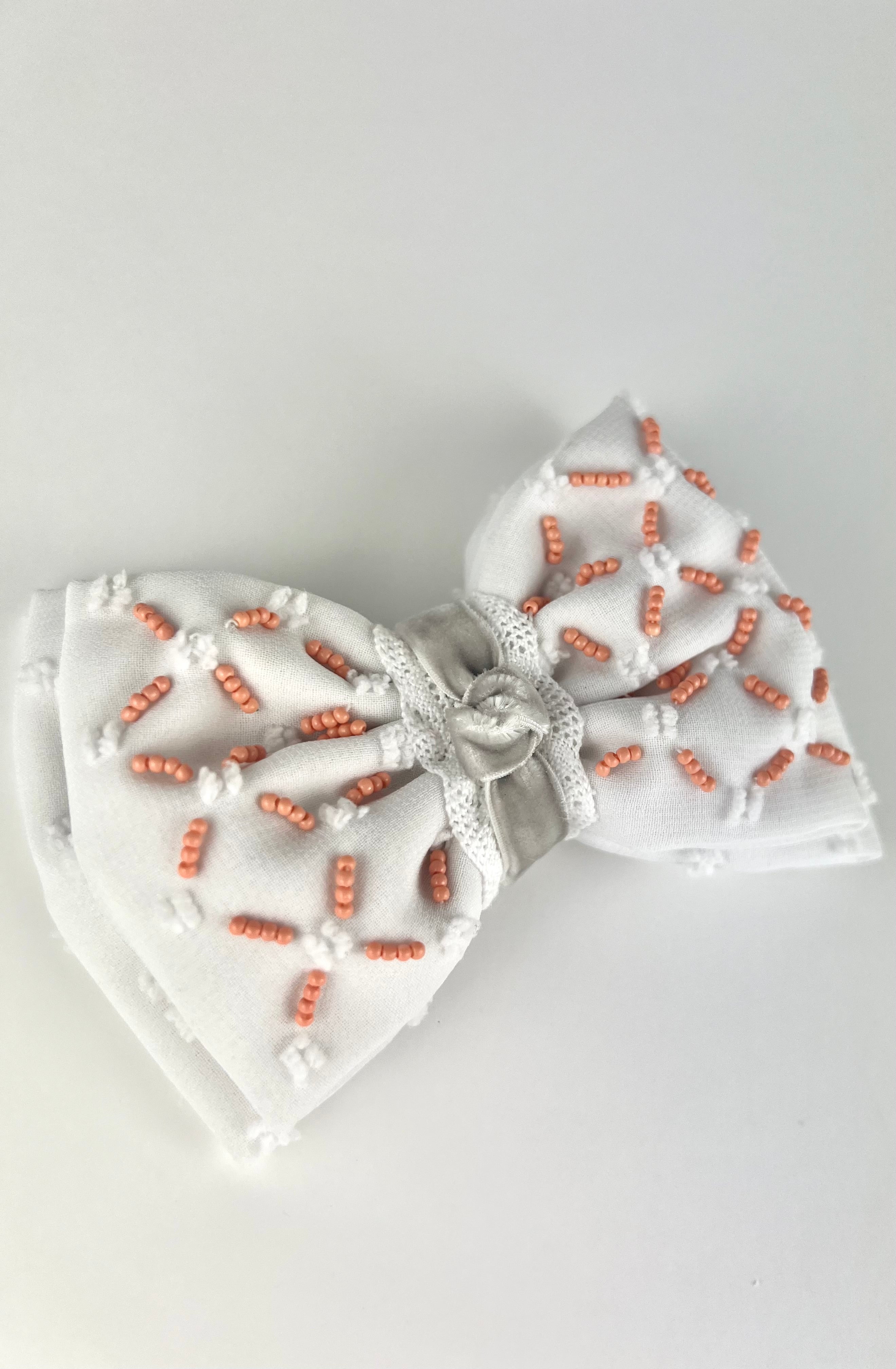 Pink and White Bow