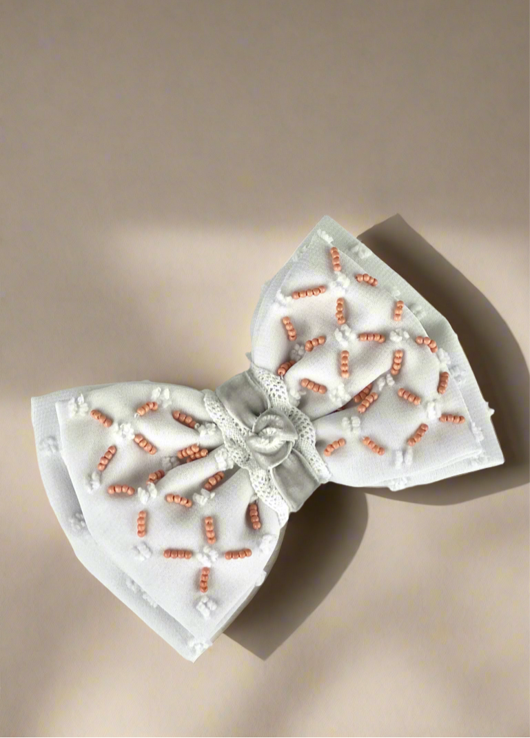 Pink and White Bow